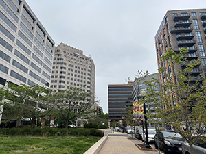 The walk into AED’s Ballston office